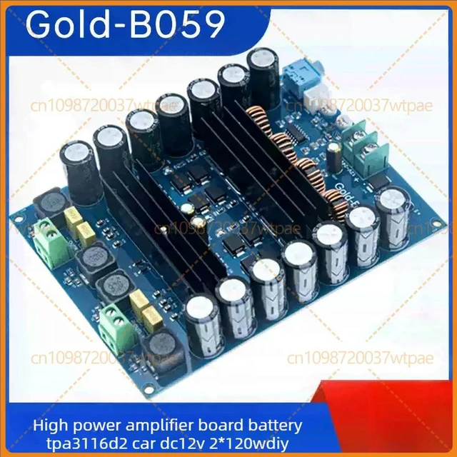 Main image of For Gold-B059 Amplifier Module TPA3116D2 2*120W DC12-24V Car HIFI