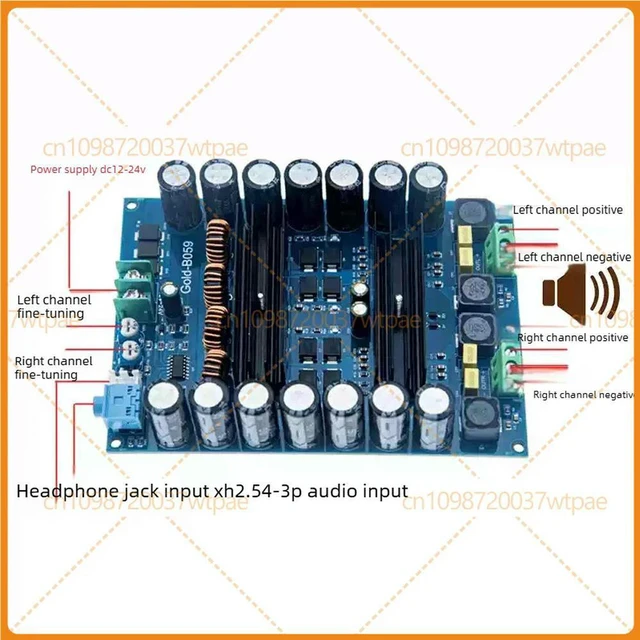 Alt view image 3 of 3 - For Gold-B059 Amplifier Module TPA3116D2 2*120W DC12-24V Car HIFI