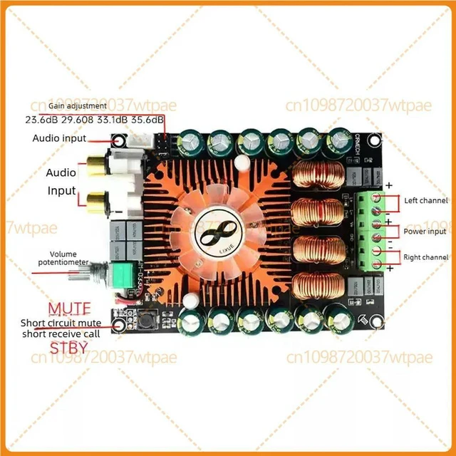 Alt view image 2 of 6 - For Gold-B007 TDA7498E 2.0 Stereo Amplifier Board 2*160W Support BTL Audio Module