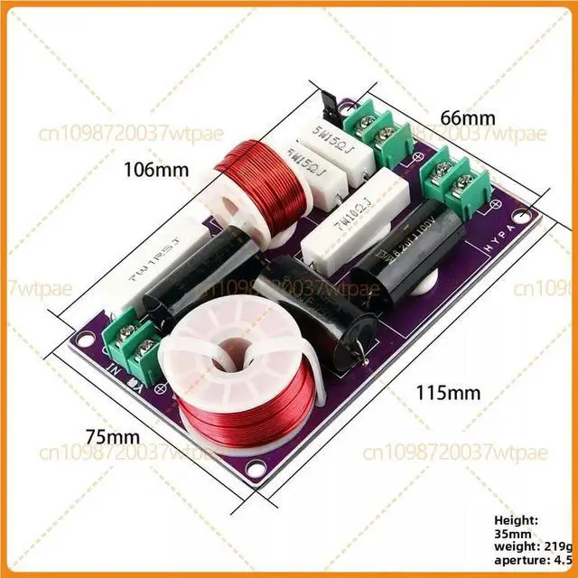 Alt view image 2 of 6 - For 150W HiFi High Fidelity 2-Way Crossover Filter Board, Treble Bass Frequency Divider DIY Home Bookshelf Speaker Audio Module