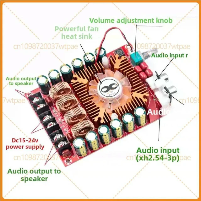Alt view image 2 of 6 - For Gold-B008 TDA7498E Stereo Amplifier Board 2*160W BTL 220W Audio Module