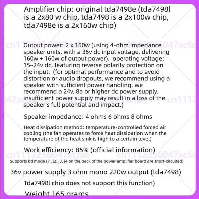 Alt view image 3 of 6 - For Gold-B008 TDA7498E Stereo Digital Amplifier Board 2×160W BTL 220W High Power Audio Module