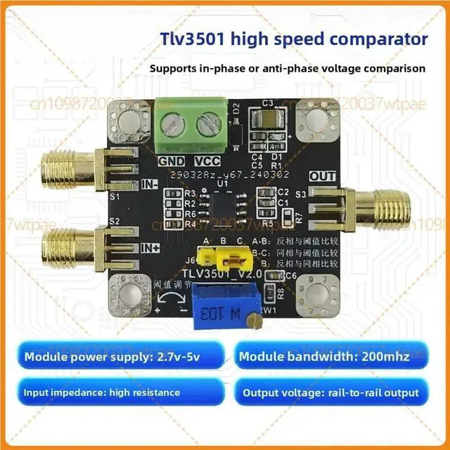 Main image of TLV3501 HighSpeed Voltage Comparator Module,4.5ns,Adjustable Threshold,RailtoRail Output,Noninverting Inverting Input