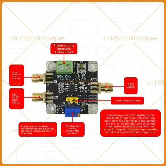 Alt view image 3 of 6 - TLV3501 HighSpeed Voltage Comparator Module,4.5ns,Adjustable Threshold,RailtoRail Output,Noninverting Inverting Input