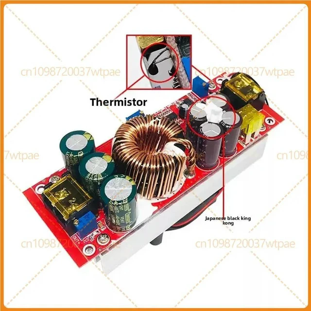 Alt view image 3 of 6 - For 1500W DC-DC Adjustable Boost Power Module, Constant Voltage Current, Output 12V 19V 24V 36V 48V 60V High Power Converter