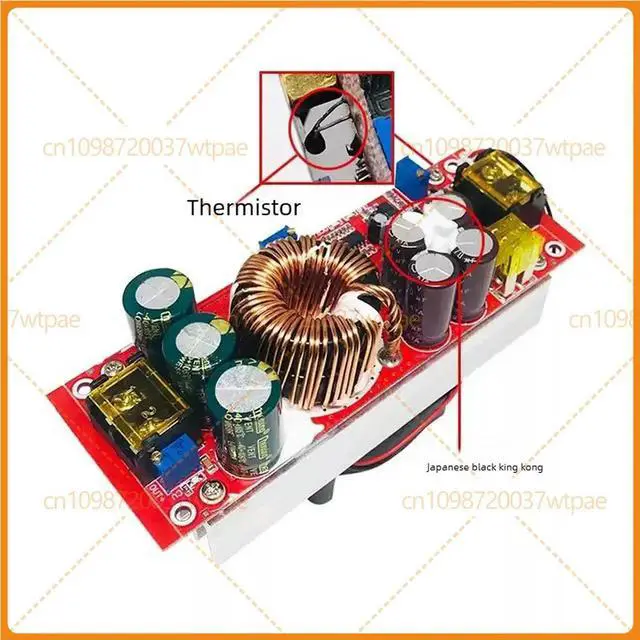 Alt view image 3 of 3 - For 1500W High Power DC-DC Adjustable Boost Power Module, 12V Step Up To 24V 36V 48V, Constant Voltage Current With Cooling Fan