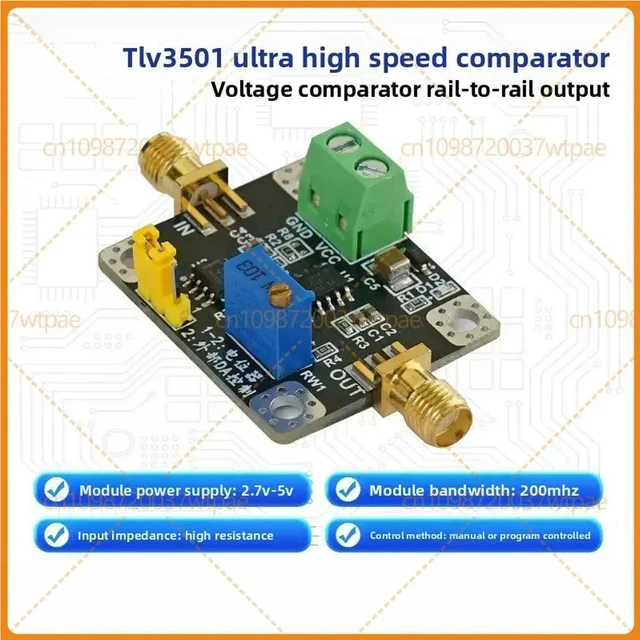 Main image of For TLV3501 Hysteresis Voltage Comparator Module, Programmable & Manual Threshold, Sine to Square Wave