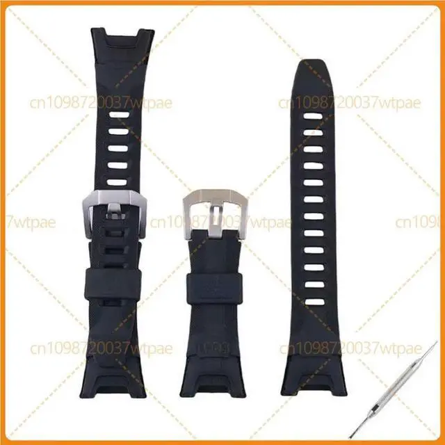 Alt view image 2 of 3 - For Casio Watch Accessories Black Resin Strap With Pin Buckle Fit PRG-110 PRO TROutdoor Watch Series
