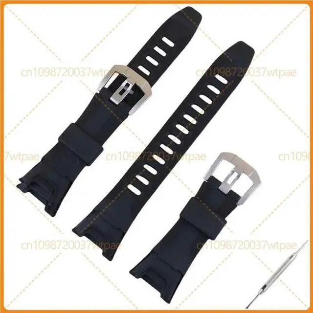 Main image of For Casio Watch Accessories Black Resin Strap With Pin Buckle Fit PRG-110 PRO TROutdoor Watch Series