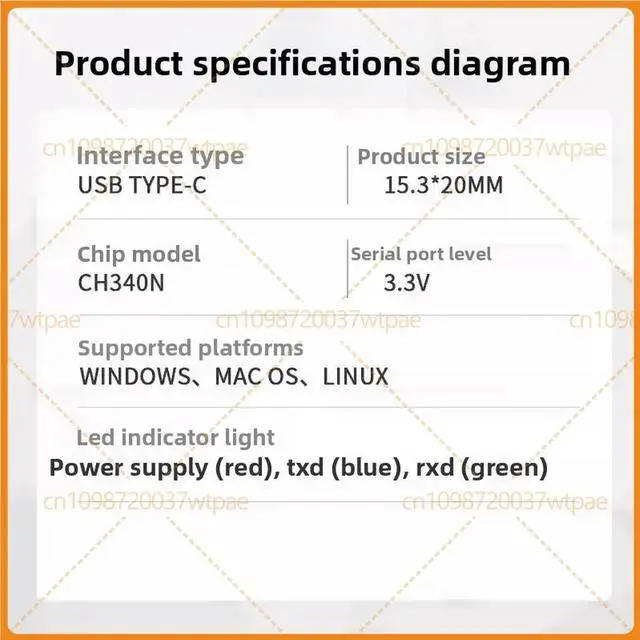 Alt view image 2 of 3 - 10PCS For CH340N USB To UART Serial Adapter Module, 3.3V Logic Level For Download And Debugging