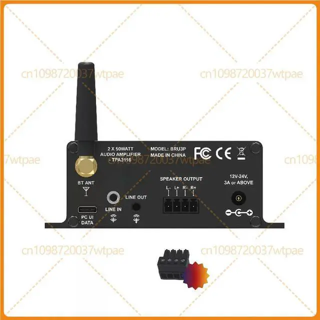 Alt view image 2 of 3 - For BRU3P TPA3116 Bluetooth 5.3 Digital Amplifier Board 2×50W DSP Tone Control For Desktop & Ceiling Speakers