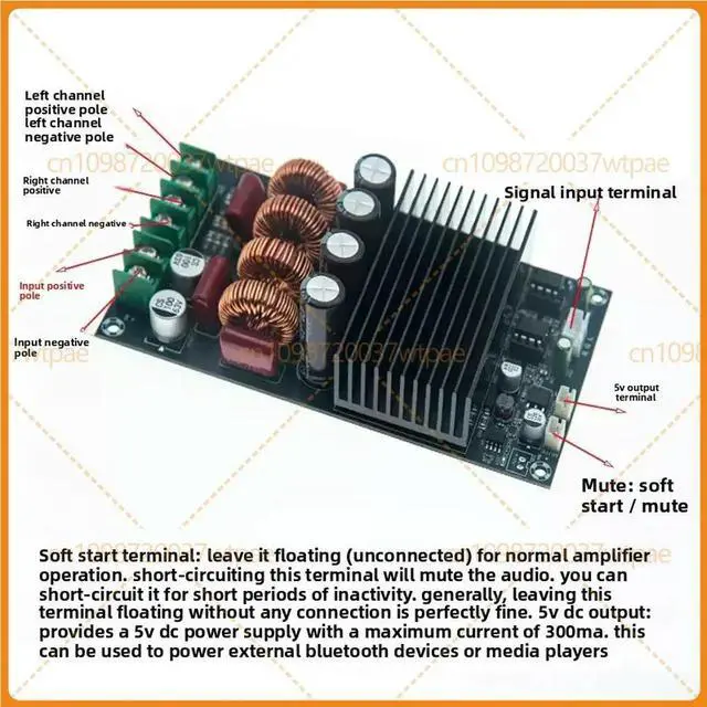 Alt view image 3 of 3 - For A016 HIFI Digital Amplifier Board TPA3255 Stereo 2*300W D Class