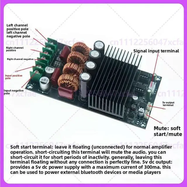 Alt view image 3 of 3 - For TPA3255 Stereo Digital Amplifier Board 2*300W D Class Audio Module