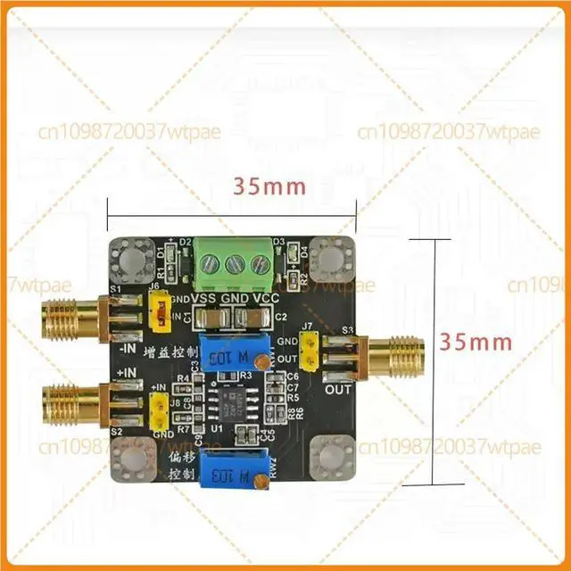 Alt view image 3 of 6 - For AD8421 Instrument Amplifier Module, HighPrecision mV uV Weak Signal Amplifier, Singleended Differential Input
