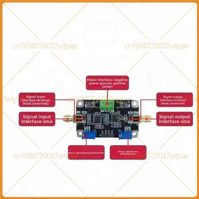 Alt view image 2 of 3 - For Analog Adjustable PhaseShift Amplifier Module, 0350 Degree Phase Range, Custom Working Frequency
