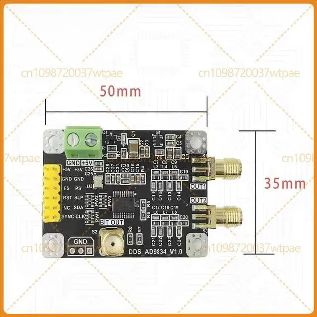 Alt view image 3 of 3 - For AD9834 DualChannel HighSpeed DDS Signal Generator Module, Sine Triangle Square Wave Output