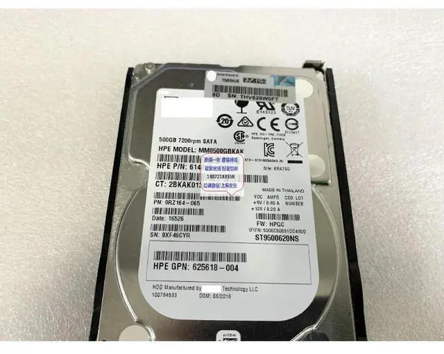 Alt view image 3 of 3 - For 655708-B21 656107 MM0500GBKAK 500GB 7.2K SATA 2.5 Inch Server Hard Drive For G8