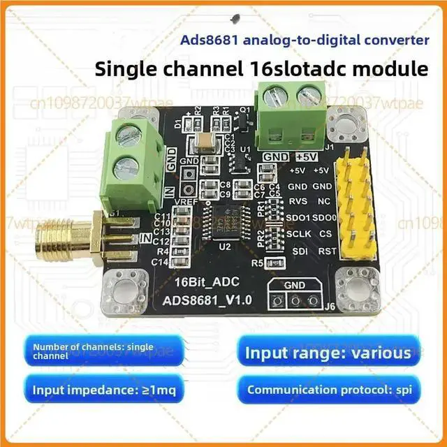 Main image of For ADS8681 16Bit ADC Data Acquisition Module, 1MSPS Sampling Rate, Singleended And Bipolar Input