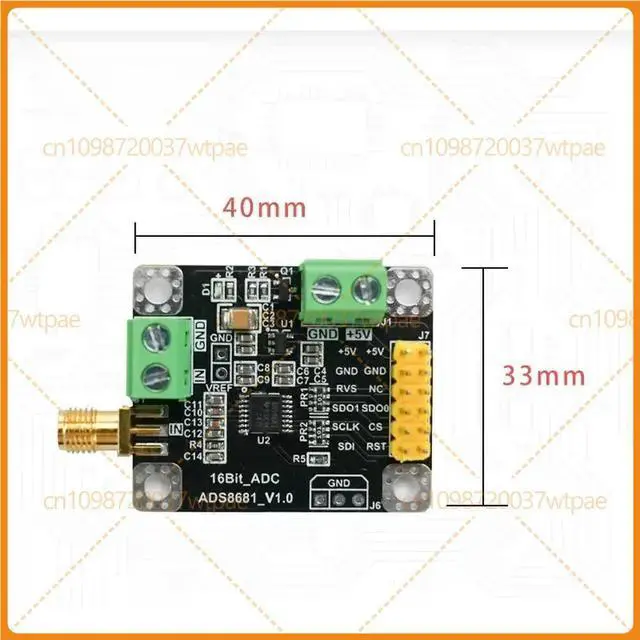 Alt view image 3 of 3 - For ADS8681 16Bit ADC Data Acquisition Module, 1MSPS Sampling Rate, Singleended And Bipolar Input