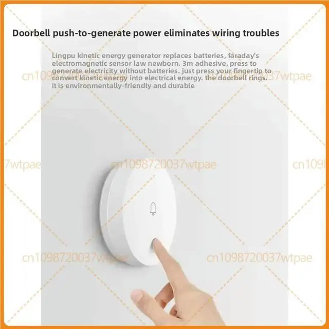 Alt view image 2 of 6 - For linptech Selfpowered Doorbell, Noplugin Remote Bell, Elderly Call Alert For Home