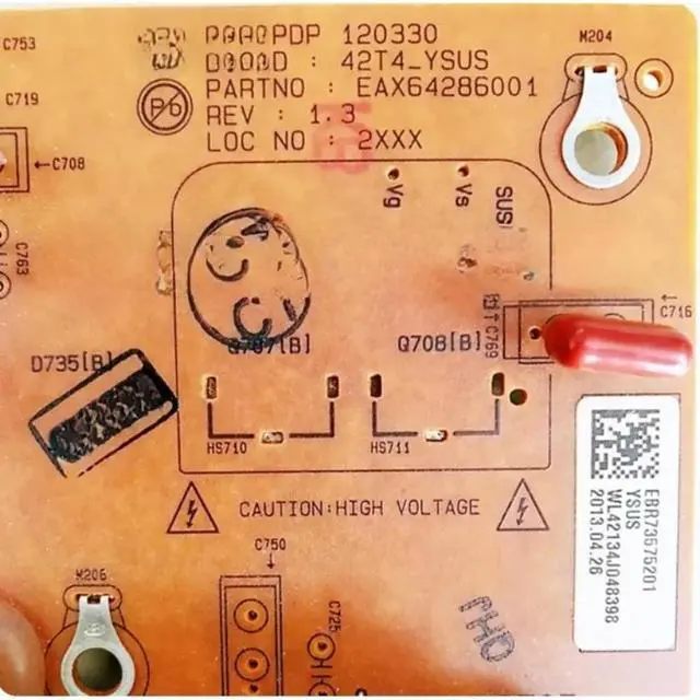 Alt view image 2 of 3 - EAX64286001 EBR73575201 Plasma TV Y Sustain Board for 42PA450C-CM Replacement Y Board