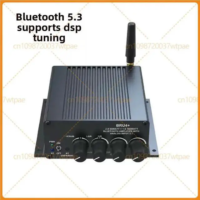 Alt view image 2 of 6 - For BRU4+ TPA3116 Bluetooth 5.3 2.1 Channel Amplifier 2×50W+100W DSP Tone Control
