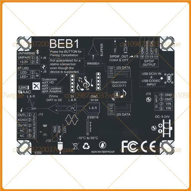 Alt view image 3 of 6 - For BEB1 QCC5171 Bluetooth 5.3 Audio Receiver Supports LDAC Coaxial USB Decoding