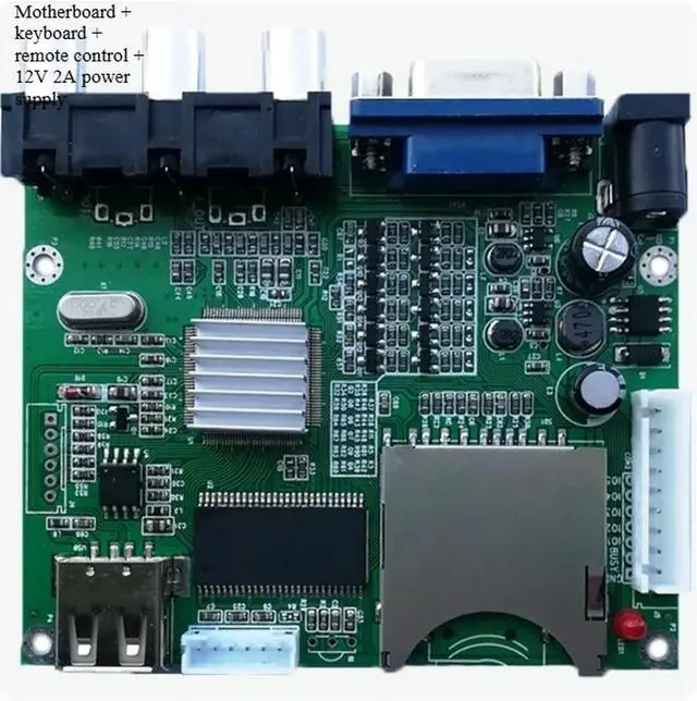 Main image of 2pcs MP4 Media Decoder Board Simultaneous AV VGA Output MP3 Audio Speaker Module Multimedia Display DIY Control Board