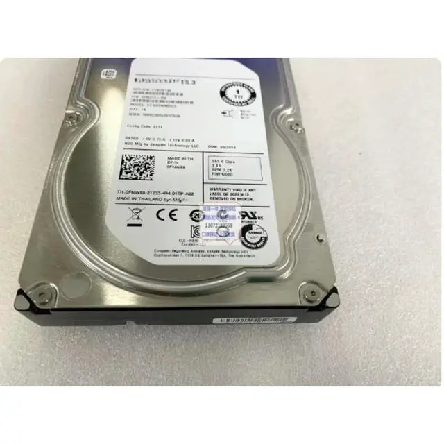 Alt view image 2 of 3 - For 0FNW88 ST1000NM0023 9ZM273-150 1TB 7.2K 6G SAS Server Hard Drive Replacement Parts