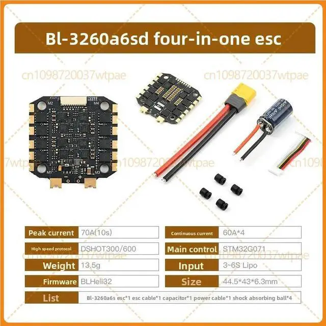 Alt view image 2 of 3 - For MADBL32 60A 4in1 BLHELI32 ESC 6S Bidirectional DSHOT AdjustableSpeed FPV Quadcopter Accessory