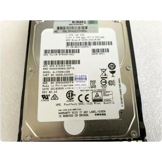 Alt view image 3 of 3 - For 872479-B21 872737-001 1.2TB 10K 12G SAS Server Hard Drive Replacement Parts