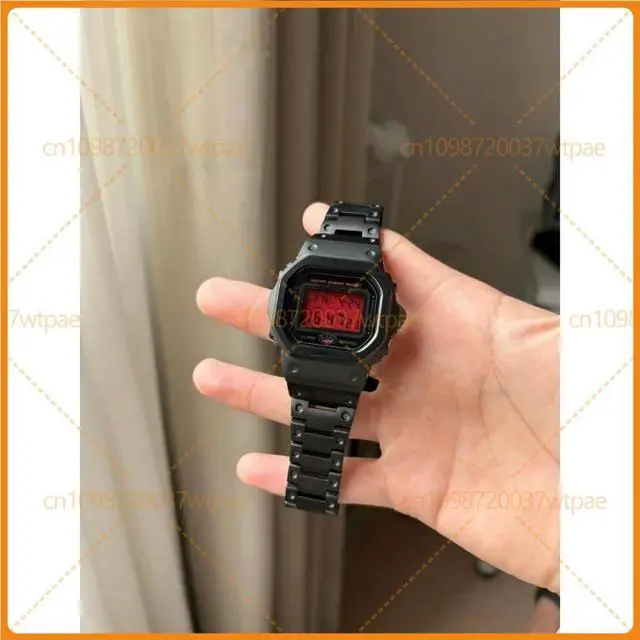 Alt view image 3 of 3 - For Casio GW5000 DW5600 GWB5600 GWM5610 Titanium Alloy Watch Case Strap Set Replacement Parts