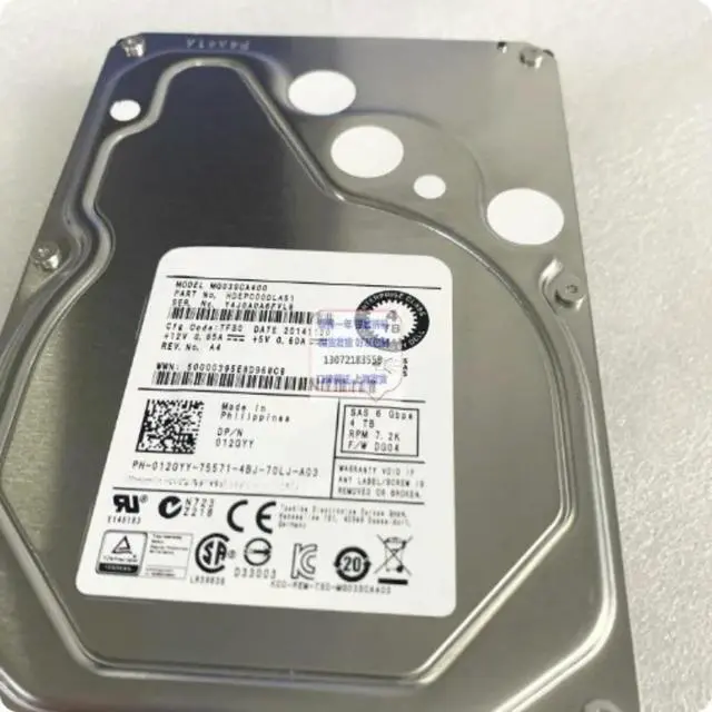Alt view image 2 of 3 - For 012GYY MG03SCA400 4TB SAS Server Hard Drive Replacement Parts