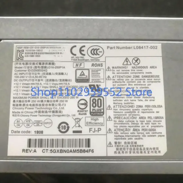 Alt view image 4 of 4 - 1pcs For 280 400 600 800 G3 G4 Power Supply 250W D16-250P1A L08417-002 Kit
