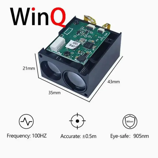 Alt view image 4 of 6 - Principle of TOF laser ranging sensor 600 meter monitoring distance module serial port 300m laser ranging