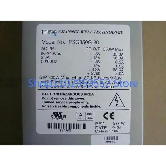 Alt view image 4 of 4 - 1pcs For PSG350G-80 300W Dual 20-pin Interface 2U Power Supply