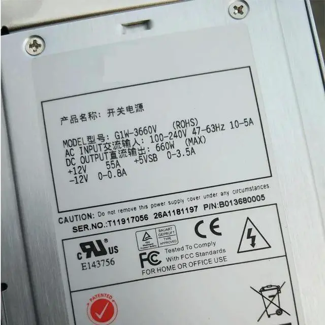 Alt view image 4 of 4 - 1pcs For SA5212H 660W Power Supply G1W-3660V 42255 42255 Kit