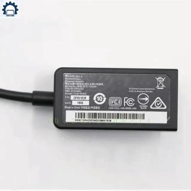 Alt view image 6 of 6 - 01YU026 For Thinkpad X280 X390 X395 X13 L13 Yoga T490S T14S Gen 2 RJ45 Ethernet Extension Adapter Dongle Cable