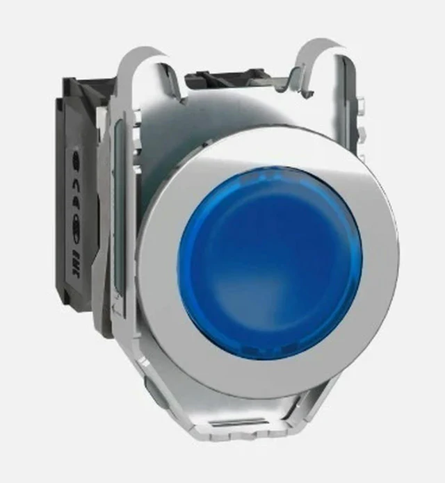 Alt view image 5 of 6 - In stock XB4BW36B5 blue flush complete illum pushbutton Ø22 spring return 1NO+1NC 24V Fast delivery