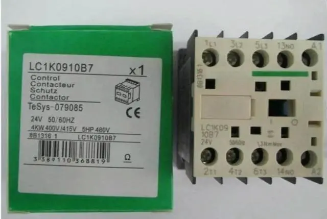 Main image of LC1K0910B7 LC7K0910B7 contactor -3P - AC-3=440 V 9 A -1 normally open auxiliary -24 V AC coil Fast delivery