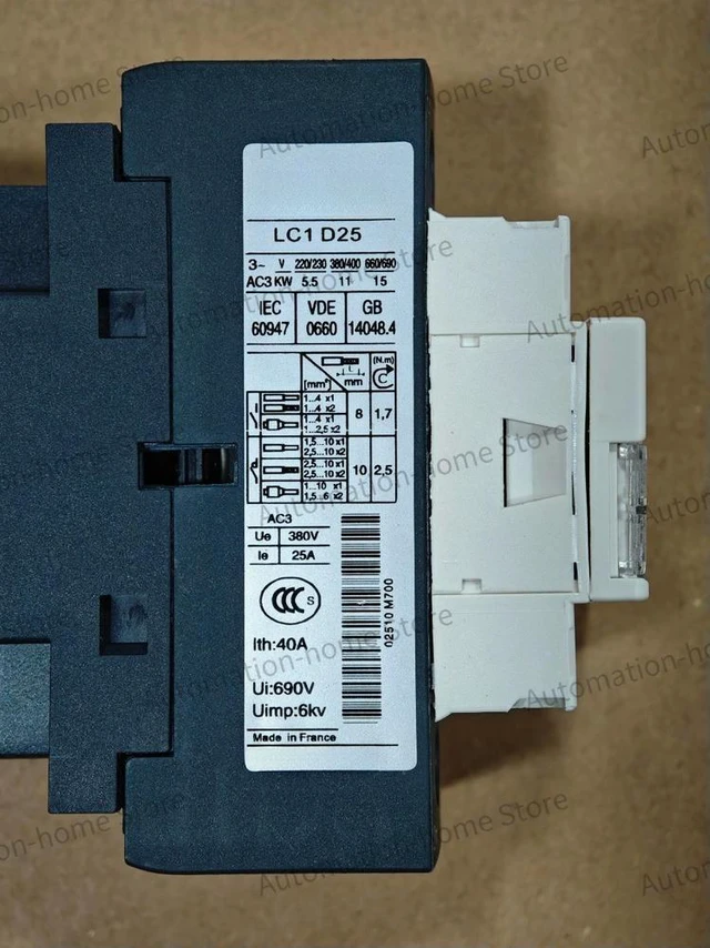 Alt view image 3 of 3 - LC1D25B7 Contactor: 3 Phase 3 NO, 24VAC 50/60Hz Coil Fast Delivery