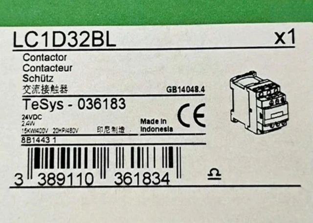 Main image of LC1D32BL Sealed Contactor LC1D32BL DC24V AC Expedited shipping