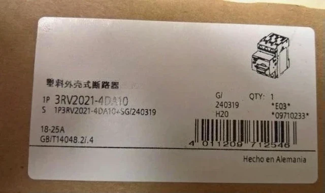 Main image of 1PCS 3RV2021-4DA10 Motor protection circuit breaker Stock Expedited shipping