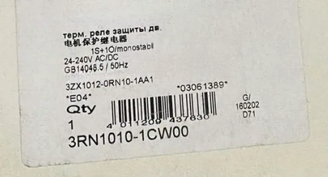 Alt view image 2 of 6 - 3RN1010-1CW00 Motor Protection Relay 3RN1010 1CW00 Fast delivery