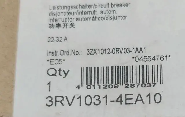 Main image of 3RV1031-4EA10 3RV1031 4EA10 Circuit Breaker Fast Delivery