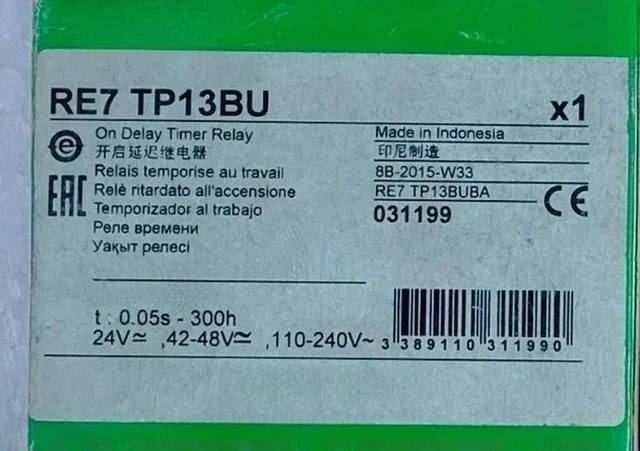 Alt view image 2 of 3 - RE7TP13BU Relay 0.05S-300H 110-240VAC/24VAC-DC/42-48V Expedited shipping