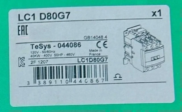 Main image of Lc1d80g7 Contactor Coil 120v 80a Spot Plc Fast delivery