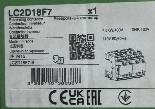 Main image of LC2D18F7 Contactor 110 V ac Coil Fast Delivery