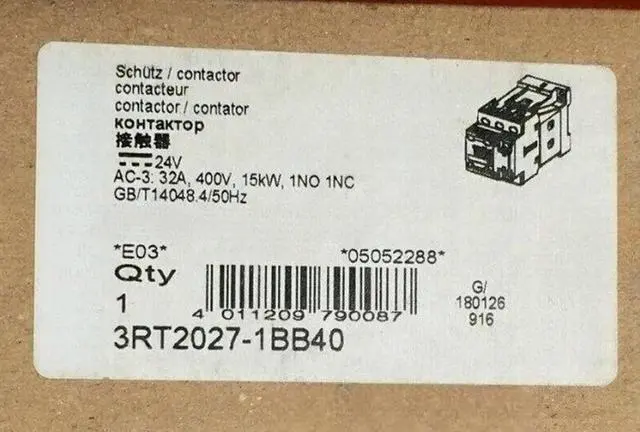 Main image of 3RT2027-1BB40 contactor fully stocked guaranteed Expedited shipping