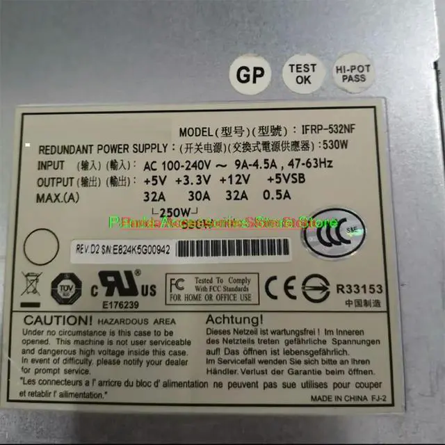 Alt view image 3 of 6 - For ETASIS Puan Disk Array Power Supply 9273ECPSU IFRP-532NF 530W